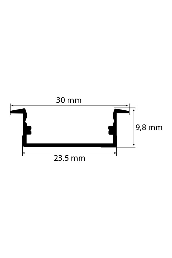 10x30 mm Kanatlı Kanal Led Profili 10x30 mm Kanatlı Kanal Led Profili